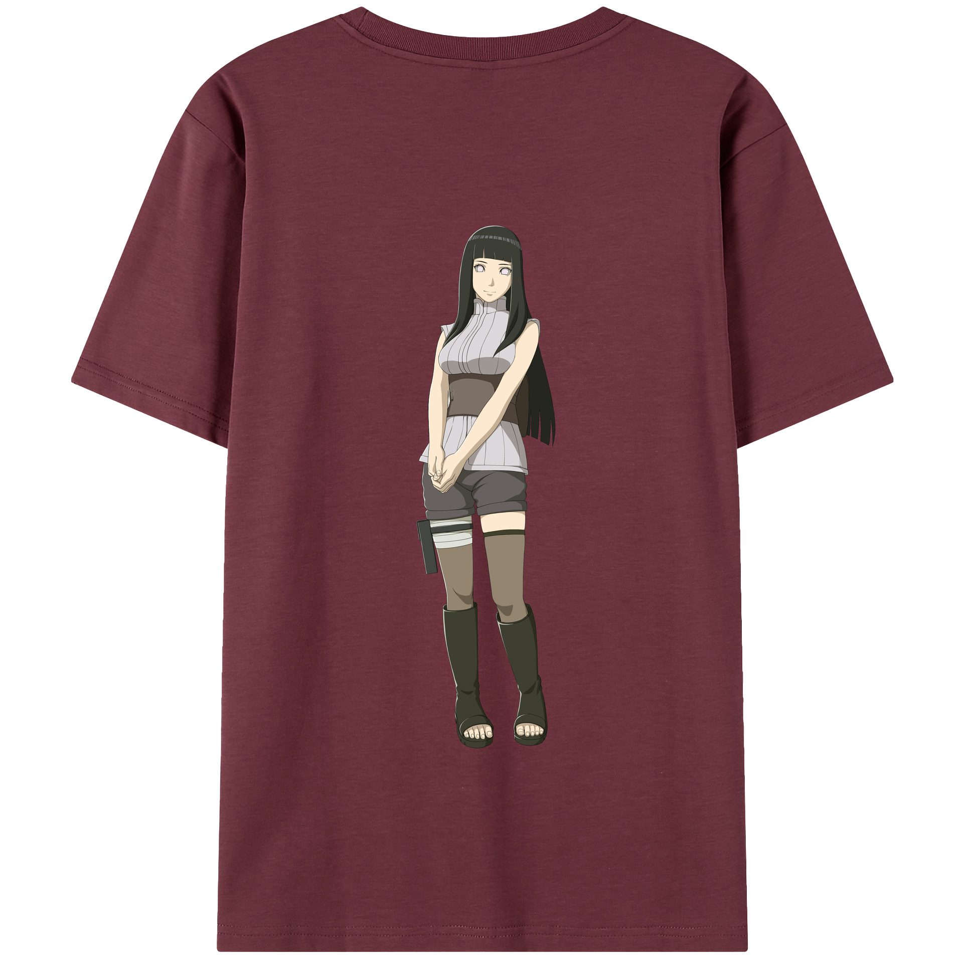 （画像用） NARUTO -ナルト- 日向ヒナタ Hyūga Hinata 綿100％半袖Tシャツ（背面プリント）